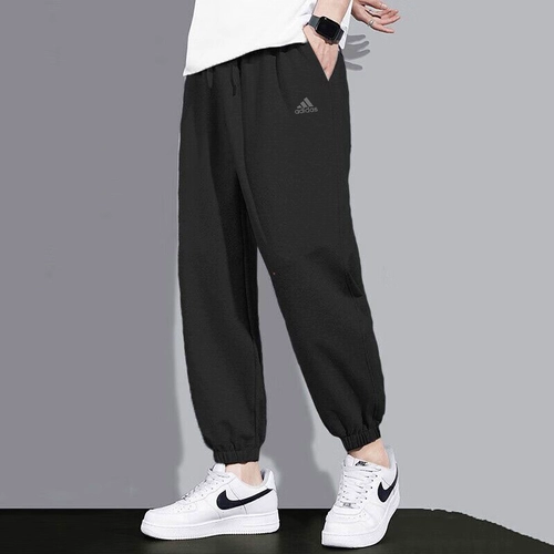 Adidas, осенние мужские классические черные штаны для отдыха