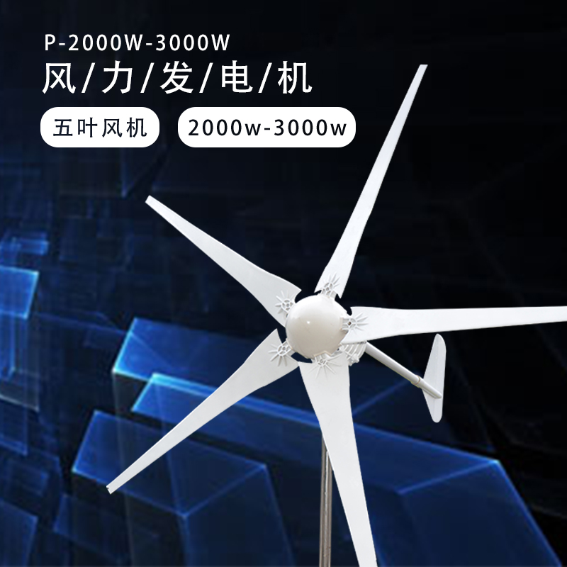 2000W household wind turbine super power island breeding 2KW wind turbine 48V five-blade fan