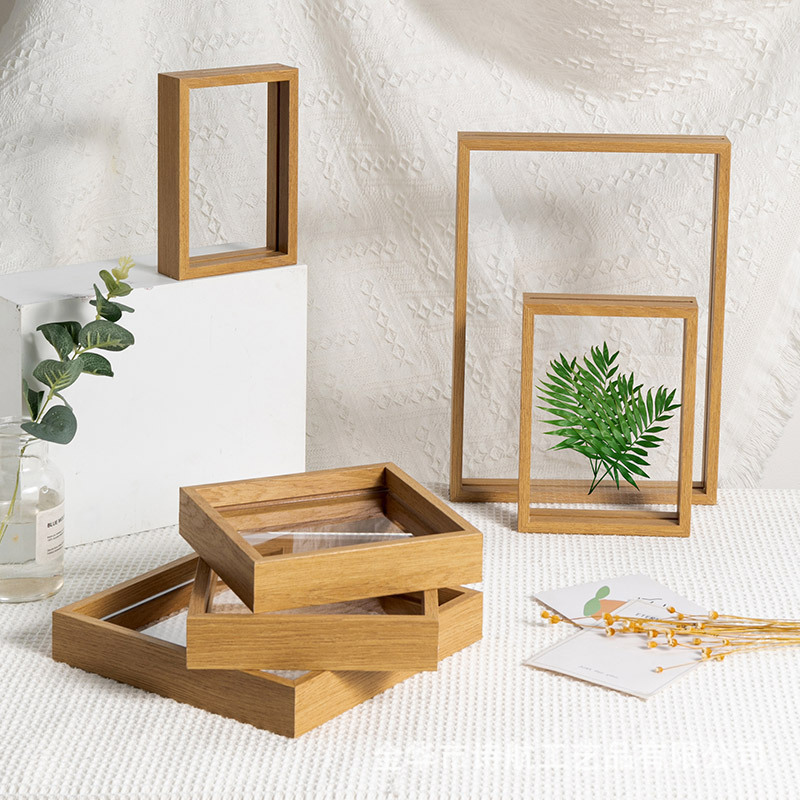 Double-Sided Photo Frame, High-Transparency Acrylic Glass Wooden Photo Frame, Creative Display Stand, Plant Specimen DIY Picture Frame Double-Sided Photo Frame, High-Transparency Acrylic Glass Wooden Photo Frame, Creative Display Stand, Plant Specimen DIY Picture Frame