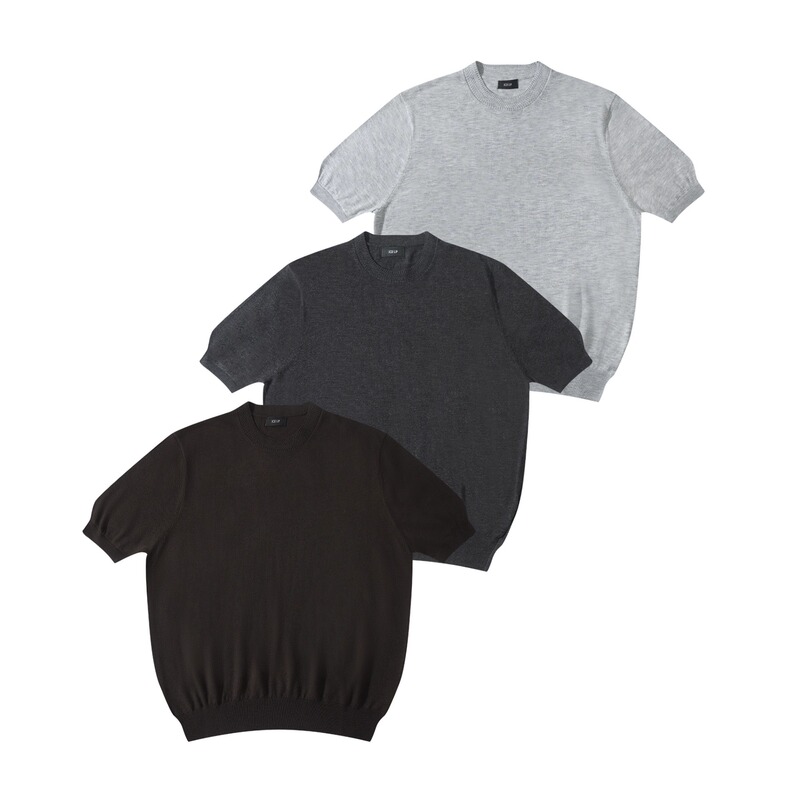 Ice up Anti-Wrinkle Skin-Friendly Australian Wool Ribbed Jacquard Collar Short Waist-Cinching Versatile T-Shirt Round Neck Short-Sleeved Wool Sweater Ice up Anti-Wrinkle Skin-Friendly Australian Wool Ribbed Jacquard Collar Short Waist-Cinching Versatile T-Shirt Round Neck Short-Sleeved Wool Sweater