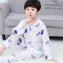 10-year-old boy pajamas summer Ten 7 summer clothes four treasures summer four treasures summer three family uniforms children 12 middle and large Children