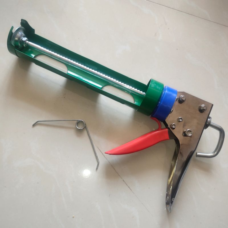 Modified six-bearing tooth rotating hard glass glue gun caulking glue gun large stroke empty gun 12 shots