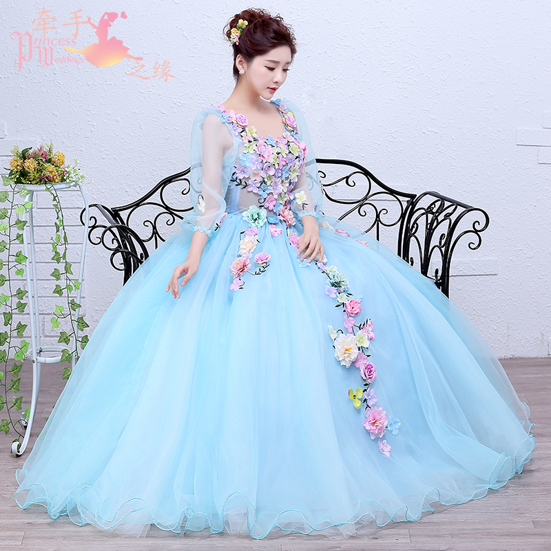 Host's New Performance Art Exam Tutu Skirt Colorful Wedding Dress Banquet Stage Solo Performance Costume Long Style for Women