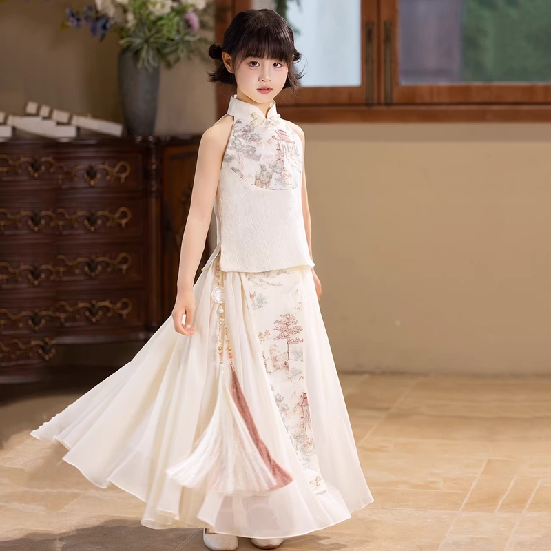 Gbubg Girls' New Chinese Style Hanfu Set Summer 2026 New Children's Ancient Style Super Fairy Tang Suit National Style Traditional Costume Gbubg Girls' New Chinese Style Hanfu Set Summer 2026 New Children's Ancient Style Super Fairy Tang Suit National Style Traditional Costume