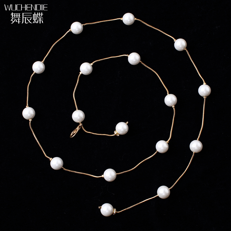 Wuchen butterfly belly dance new waist decoration pearl jewelry accessories waist chain lengthened bead chain waist chain necklace fashion all-match