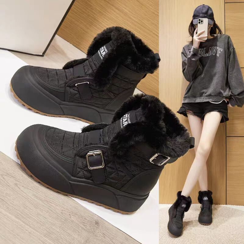 Off-Season Benefits~ Thick-Soled Motorcycle-Style Snow Boots! Super Warm! 5517