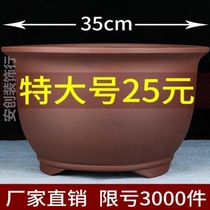 Yixing purple sand orchid pot Chlorophyll plant Green radish succulent vegetable bonsai pot clearance sale King size ceramic