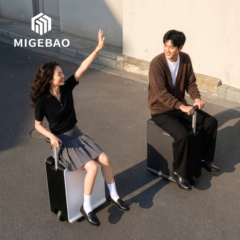 Migbao 3C Certified Electric Suitcase for Riding and Commuting, Can Be Used by Adults, 20inch Carry-On Suitcase, No Checked Baggage Required, Large Capacity