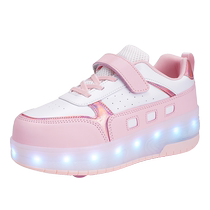 Internet celebrity heelys shoes for girls and boys students double roller skates with lights beginner skates with wheel sneakers