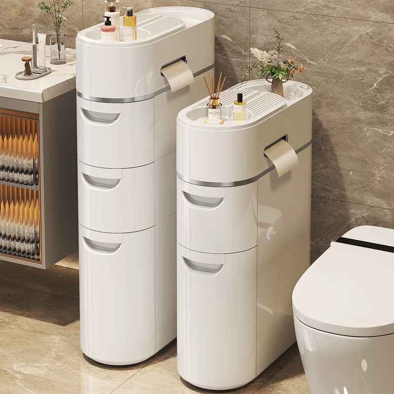 Japanese Imported Bathroom Gap Drawer-Type Storage Cabinet, Multi-Layer Plastic Storage Cabinet for Toilet Gaps, No Installation Required