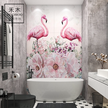 Nordic bathroom tiles Modern minimalist toilet bathroom toilet background wall tiles Entrance balcony tiles Flamingo