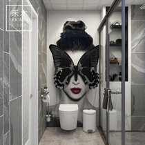 Hemu toilet bathroom toilet shower room shower bathroom background wall tile modern light luxury decorative mural