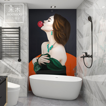 Nordic modern simple light luxury fashion figure bathroom background wall tile decoration living room porch bathroom tile painting
