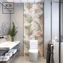 American country pastoral flower bathroom tile background wall toilet bathroom decorative painting Jane European personality art brick