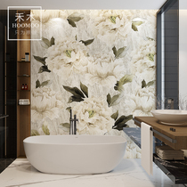 Modern American peony toilet tile art decorative pattern sofa toilet toilet bathroom wall tile