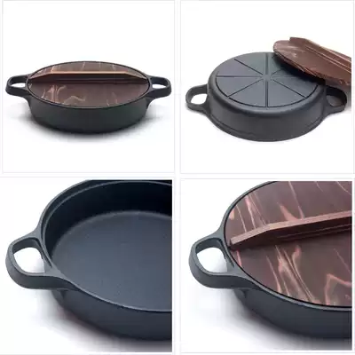 日本南部鐵器及源盛榮堂平底煎鍋水餃鍋帶木蓋24cm火鍋壽喜燒鐵鍋