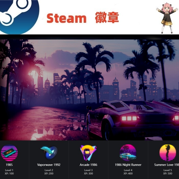 Steam Badge Steamretrowave World Card Badge Steam Hot Island Wind Badge Racing Badge