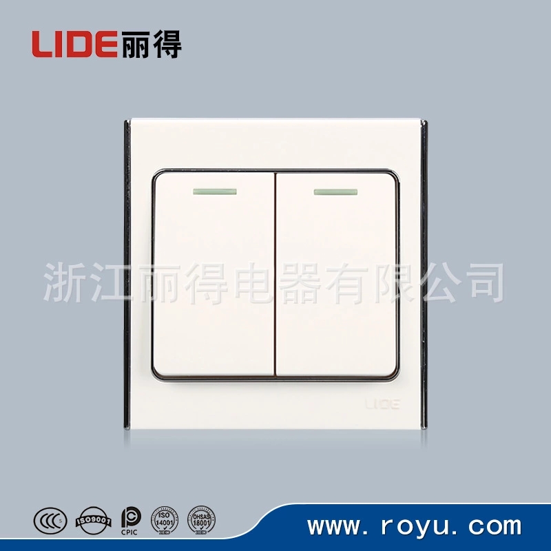 J-L2K2D two-link double control fluorescent switch wane switch wall switch flame retardant panel switch panel-Taobao