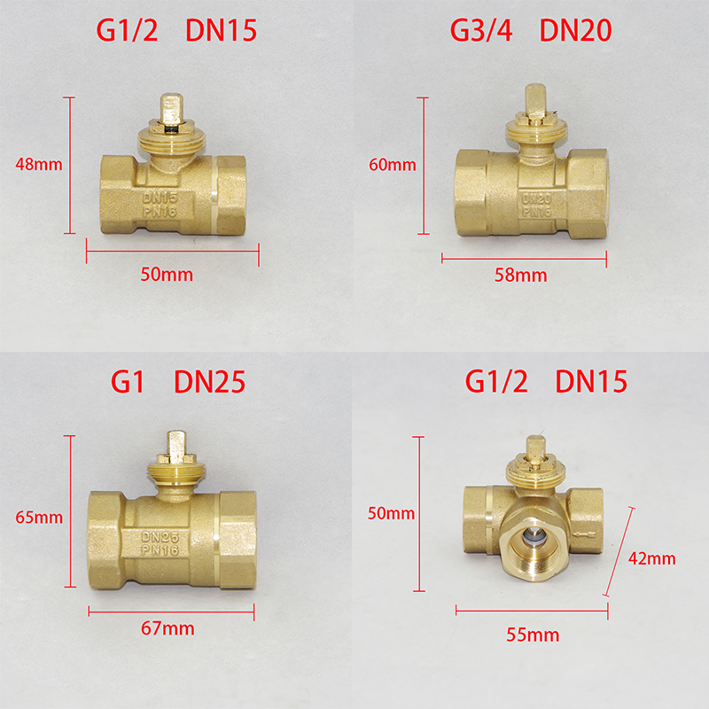 All copper electric two-way three-way ball valve body Air conditioning floor heating electric ball valve DN15 20 25 32 40 50