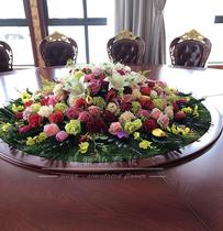 Flower table flower art silk flower fake flower decoration table decoration flower real bouquet dried flower desktop front desk decoration light luxury