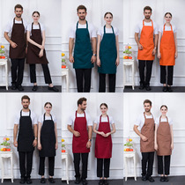 Fast food restaurant overalls Apron hot pot shop apron printing Western food coffee shop waiter hanging neck long apron print