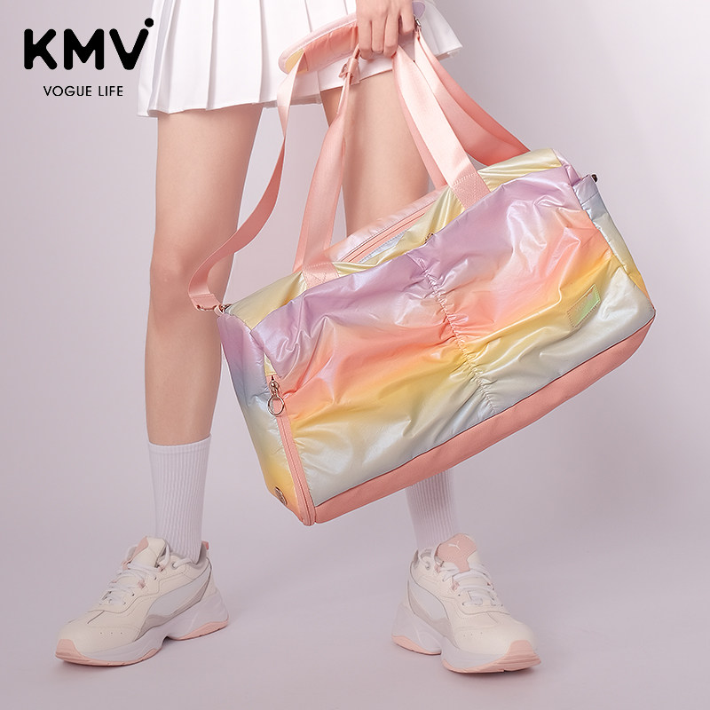 American KMV Tennis Red Sports Fitness Bag Lady Dry Wet Separation Swimming Diagramidal Training Bag Yoga Travel Bag Tide