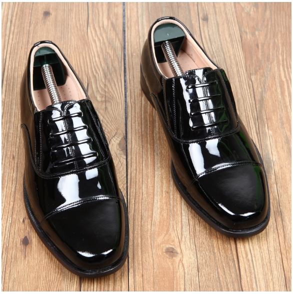 Gown Leather Leather leather black leather leather head headlayer Bull Leather Set Foot Derby Shoes Gown Groom Shoes