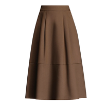 Camel A-line skirt for women in autumn and winter high waist wide swing fashionable mid-length hip-covering slimming versatile professional skirt umbrella skirt