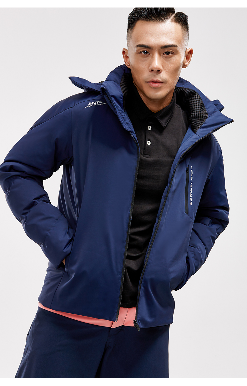 Anta nam down jacket nam 2018 mùa đông thời trang mới trùm đầu áo khoác thể thao xuống áo khoác nam - Thể thao xuống áo khoác ao phao nu