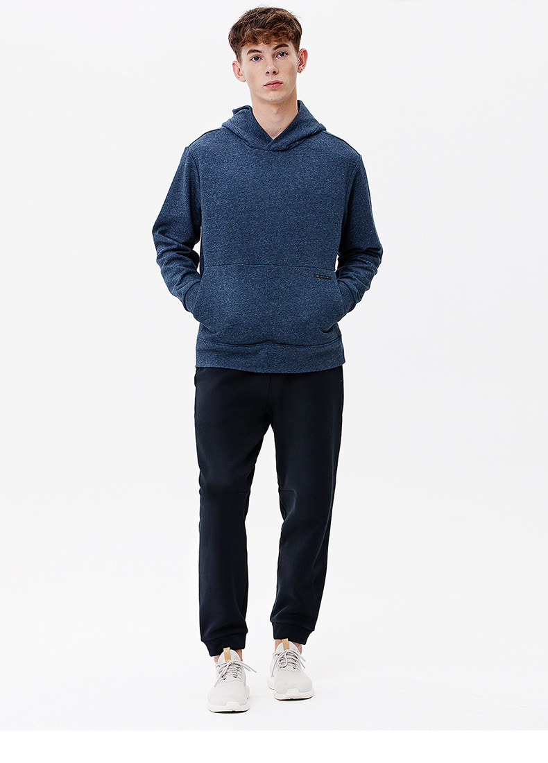 Anta antaplus áo len nam 2019 mùa thu mới thể thao áo len rắn màu trùm đầu áo len - Thể thao lông cừu / jumper sweater đẹp
