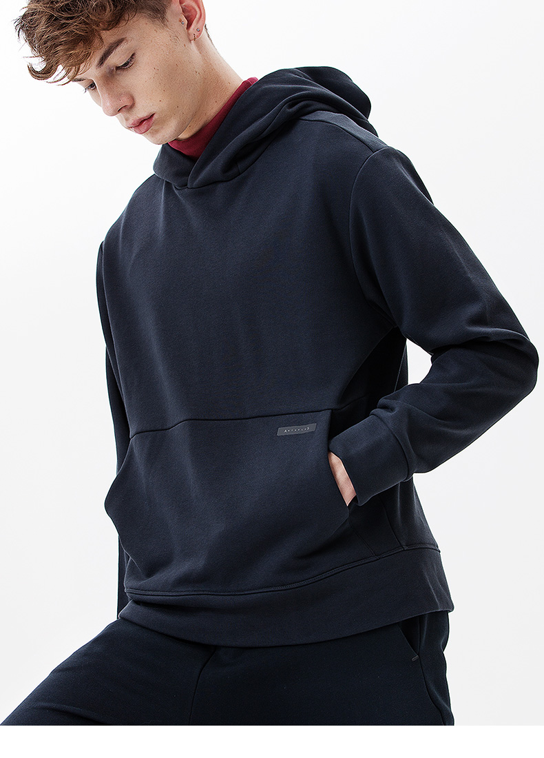 Anta antaplus áo len nam 2019 mùa thu mới thể thao áo len rắn màu trùm đầu áo len - Thể thao lông cừu / jumper sweater đẹp