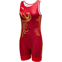 Anta womens wrestling Conqueror Sports suit Tight Fit Match Training Suit Breathable Conjoint Training Suit