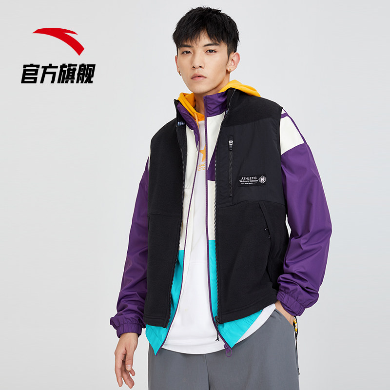 Anta's official website flagship 2020 winter new lamb plush sport horse clip woven jacket casual fashion versatile