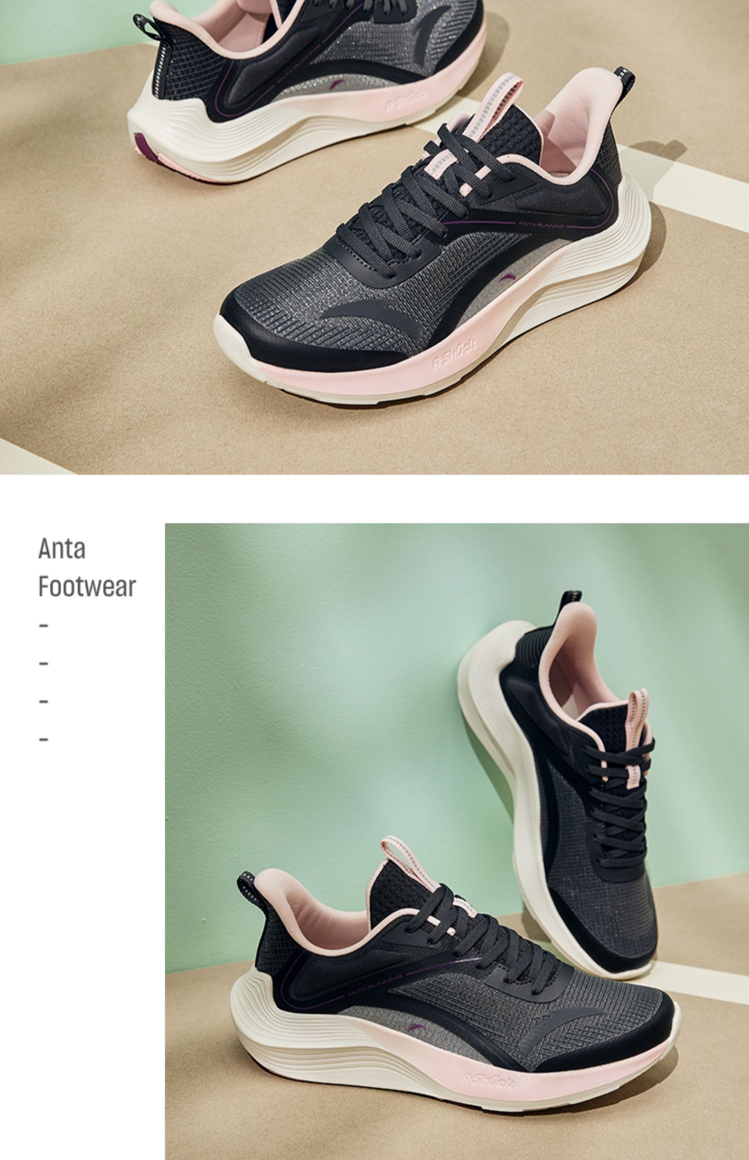 安踏毒刺丨跑鞋女A-SHOCK科技跑步鞋夏季透气减震运动鞋跑步鞋