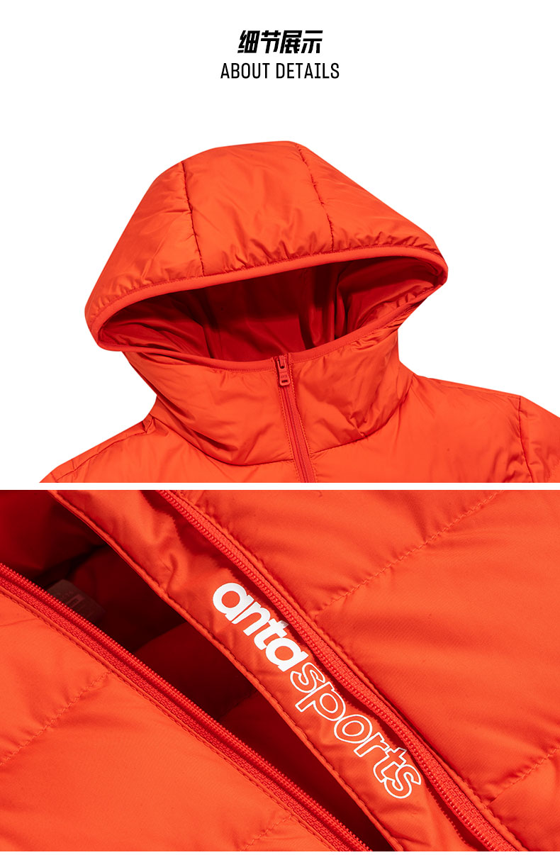 Anta down jacket nữ 2018 thu đông mới nhẹ và áo khoác nữ mỏng xuống đoạn ngắn trang web chính thức 16919940R - Thể thao xuống áo khoác —