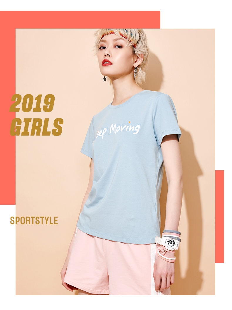 Áo thun thể thao tay ngắn Anta nữ 2019 hè mới cotton giản dị T áo thun cotton thoáng khí 16927151 - Áo phông thể thao áo ba lỗ gymshark