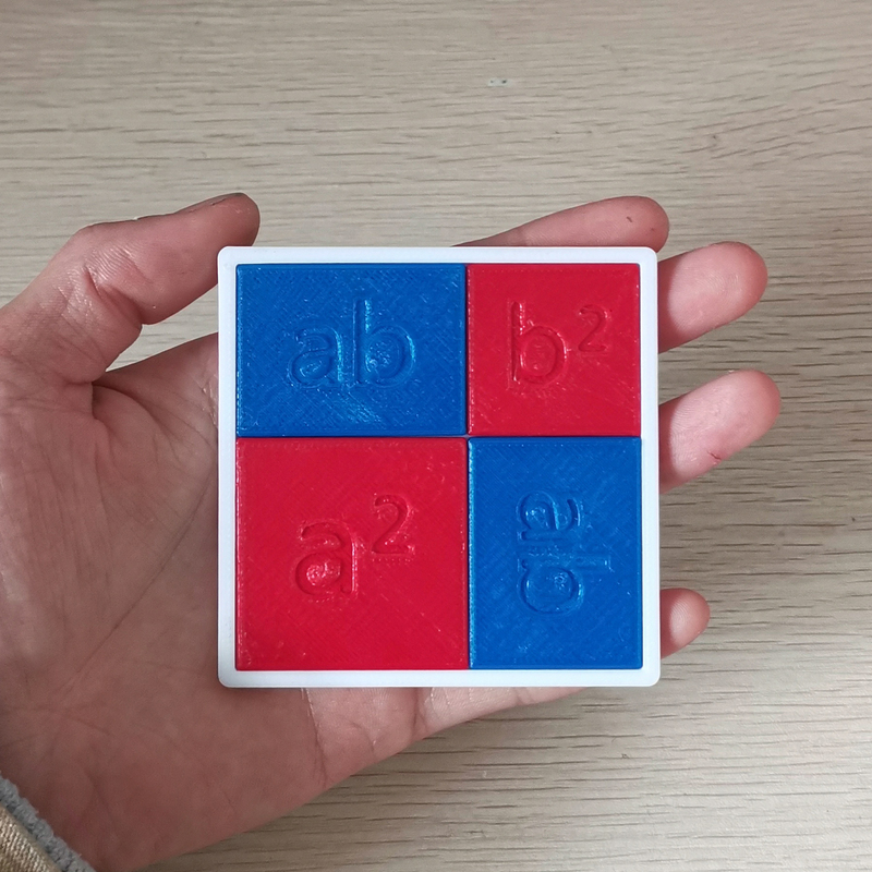 3D Printing Complete Square Formula Graphic Illustration Seventh Grade Junior High School Mathematics Educational Puzzle Teaching Aid Template