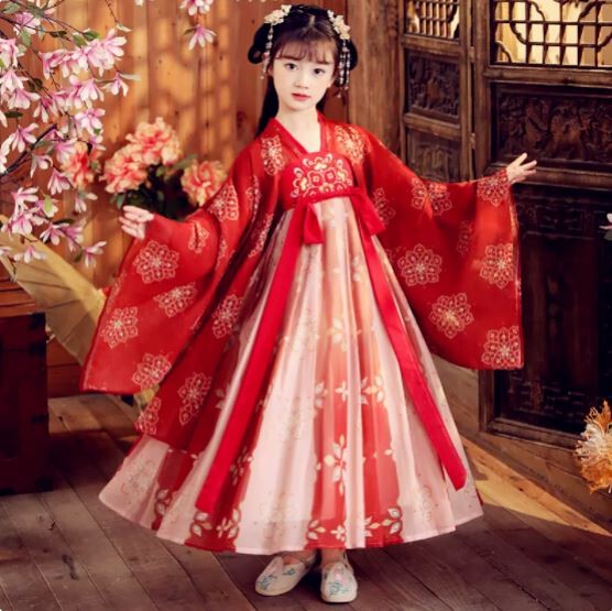 Three Kingdoms Kidsren's Costume Dance Costume Han Dynasty Fairy Elegant Little Play Bone Mink Cicada Same Style Yang Imperial Concubine Drunken Performance Costume