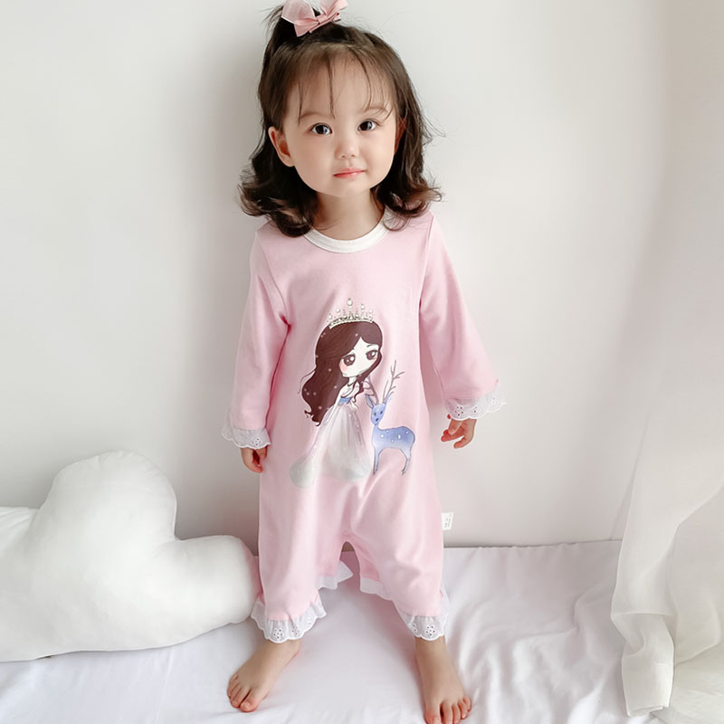 Sleepbag Children's Pajamas Princess Autumn Winter Girls' Pajamas Short Sleepers Kick by Spring and Autumn Home Clothes Air Conditioning Clothes