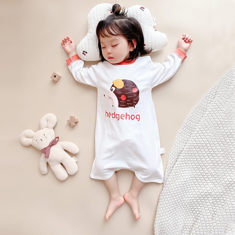 Baby sleepbaby baby pajamas pajamas anti kick by summer thin children's sleepy skirt conjunction spring and autumn pure cotton baby infant