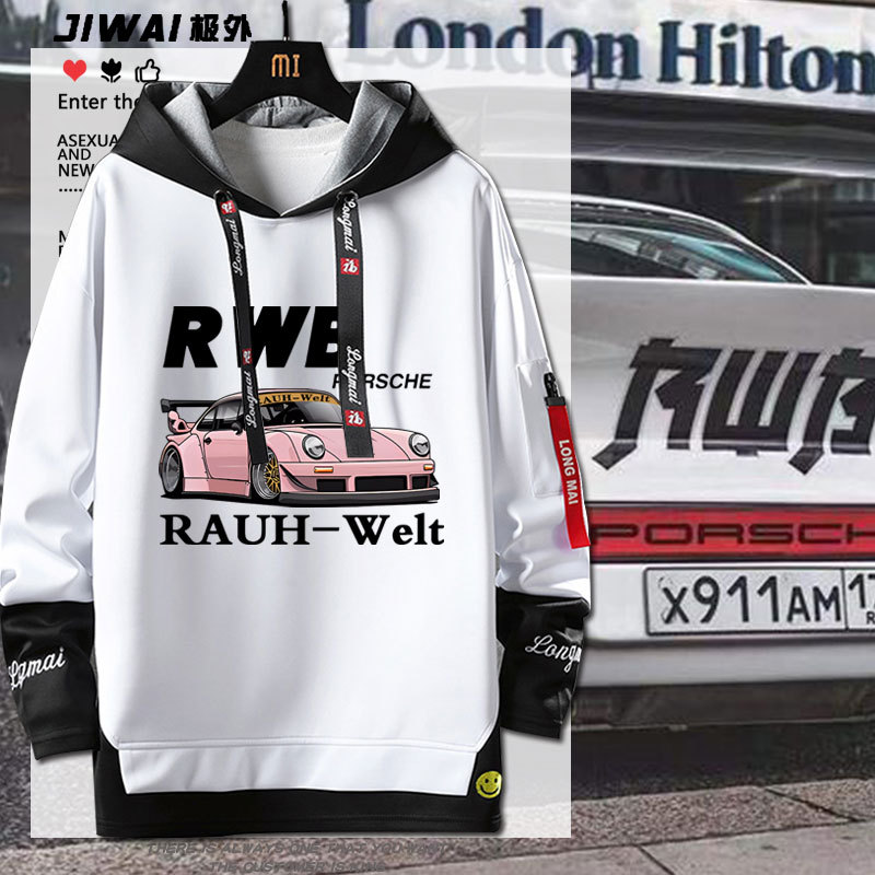 Modified Car Porsche Rwb Car Enthusiasts' Hooded Sweatshirt for Men and Women, 911 Loose Classic Style Hoodie Modified Car Porsche Rwb Car Enthusiasts' Hooded Sweatshirt for Men and Women, 911 Loose Classic Style Hoodie