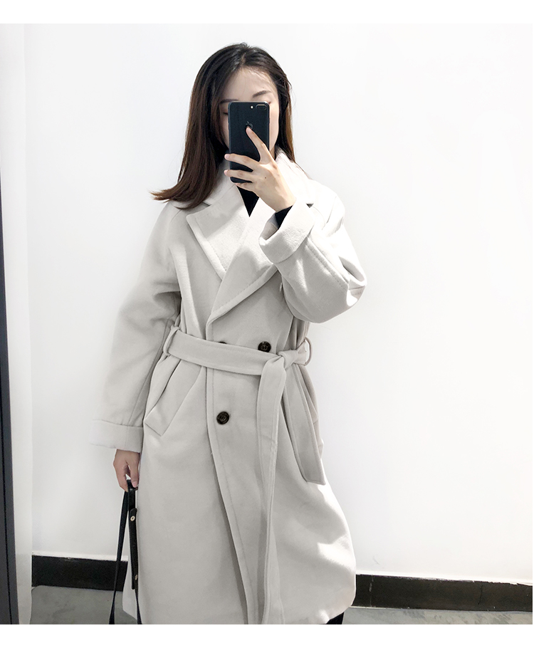 Áo khoác len nữ mùa thu đông 2019 mới thời trang Hàn Quốc khí chất ngọt ngào cao cấp 茧 kiểu áo len dài - Áo Hàn Quốc áo khoác dạ kẻ caro dáng ngắn