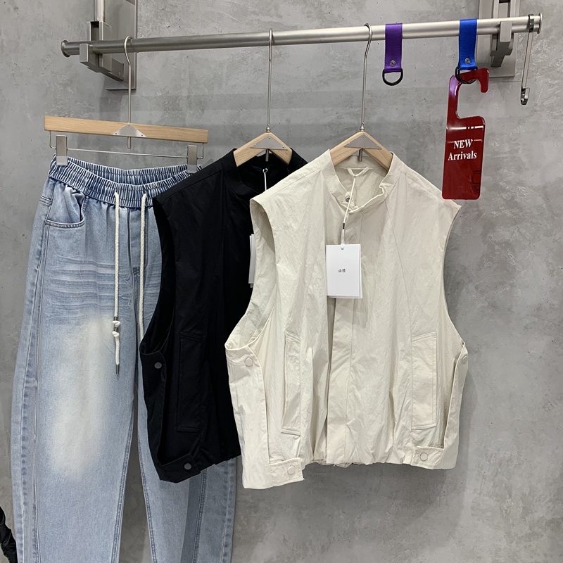 Outstanding Texture! Hangzhou Shanhuai! Unisex Spring and Summer Solid Color Fashionable Versatile Windproof Vest