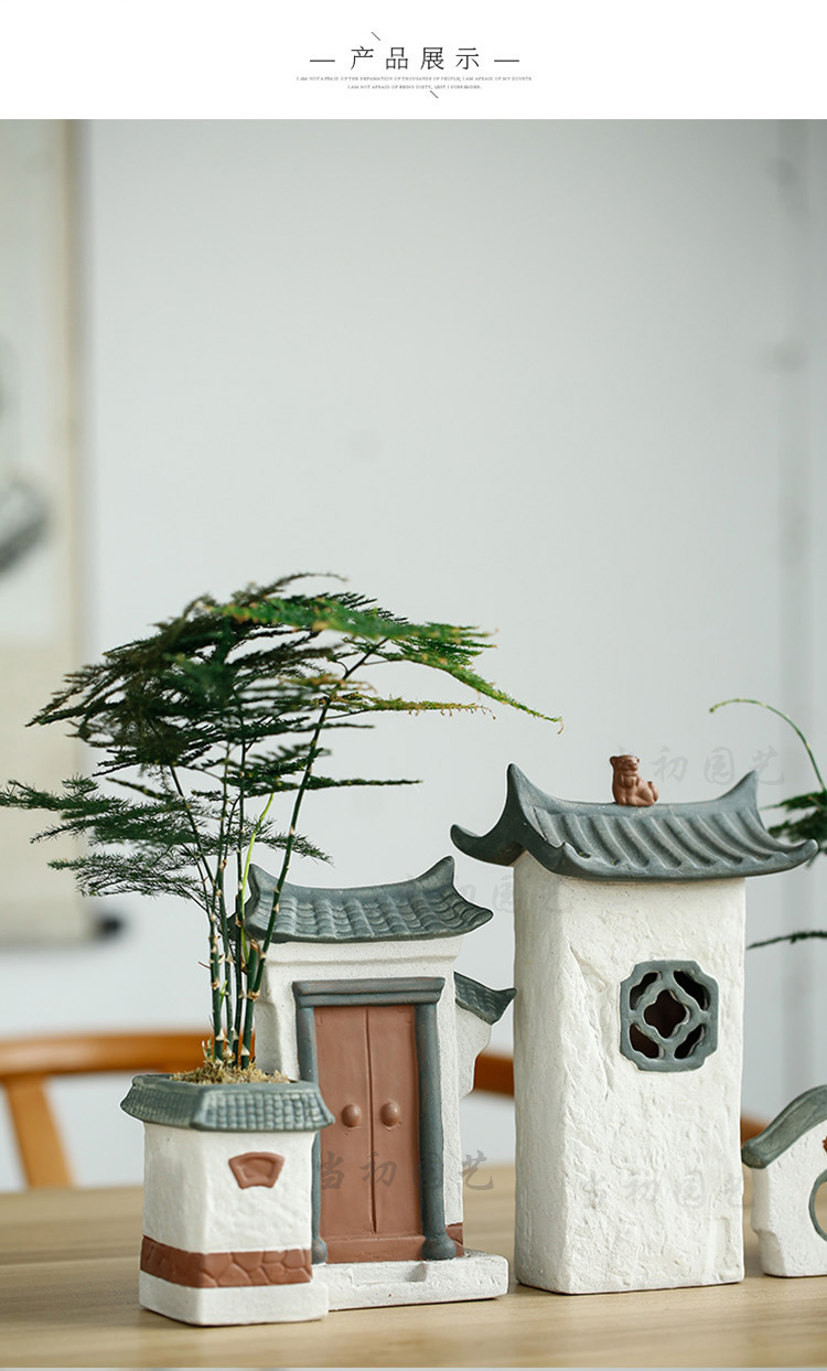 Sáng tạo đơn giản gốm Zen Trung Quốc hoa bình hoa hoa khô phòng khách tre cổ trang trí chậu - Vase / Bồn hoa & Kệ chậu đất