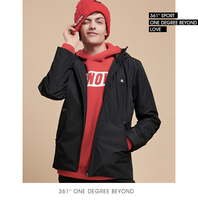 361 độ nam 2018 mùa đông mới quần áo cotton ấm 361 áo khoác thể thao mùa đông trùm đầu nam 551849252 áo lông vũ dáng dài uniqlo