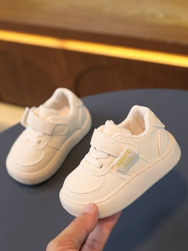 Детская белая обувь для мальчиков, спортивная обувь для отдыха, 1-3 лет, мягкая подошва, осенняя