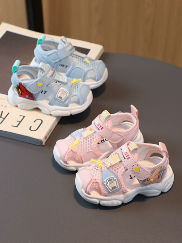 Детские летние сандалии для девочек, летняя нескользящая спортивная дышащая обувь для раннего возраста, 1-2 лет, мягкая подошва