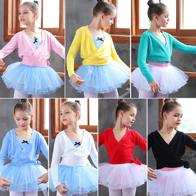 Children's dance clothing small sweater new autumn and winter girls ballet shawl long-sleeved exercise clothing children dancing jacket