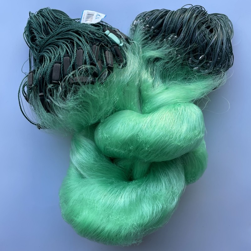 Huaiyu 4-6 meters soft silk green silk three-layer net fishing net sticky net sticky net sticky net fishnet sticky fishnet three-layer fishing net