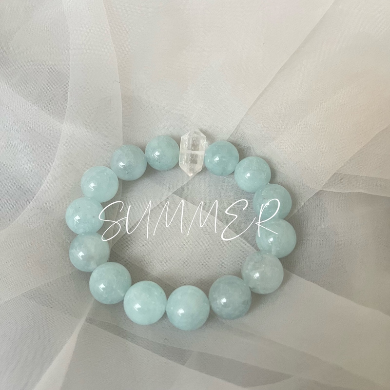 Natural Crystal Bracelet for Women, Gentle Style, Aquamarine Crystal Bracelet, Niche Design, High-End Feel, Birthday Gift
